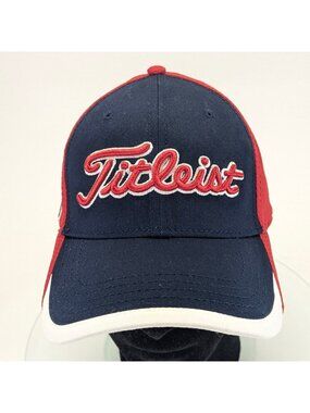 Titleist Golf Hat Script Logo Red White Blue USA Strapback Adjustable Cap